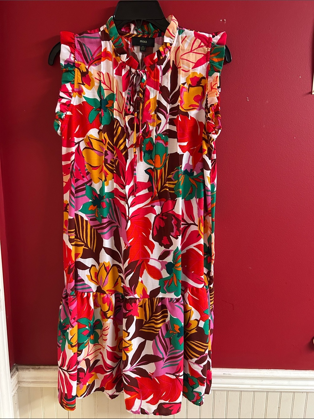 Moss Floral Sleeveless Shift Dress in Multi size 8 boutique
